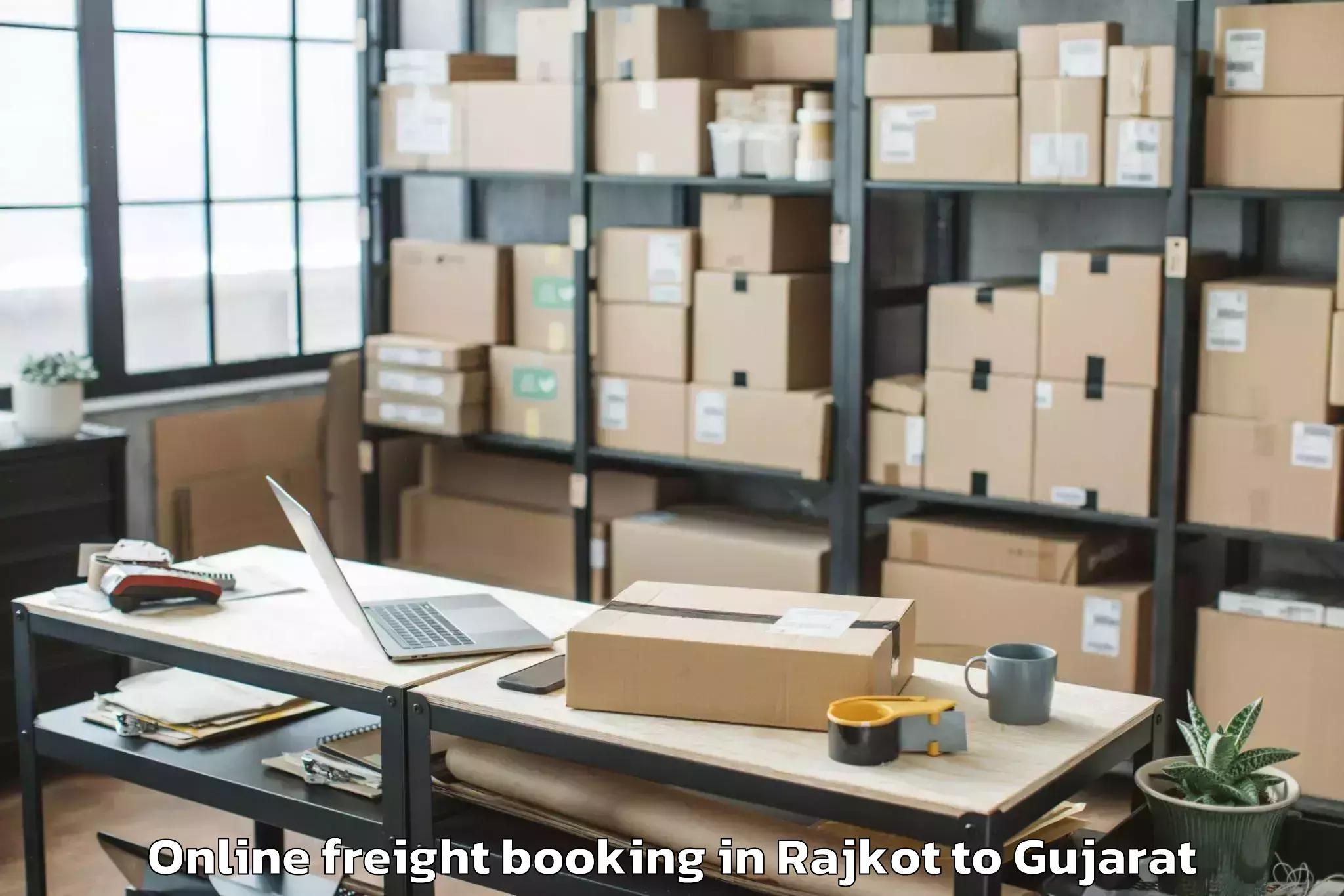 Reliable Rajkot to Ghoghamba Online Freight Booking